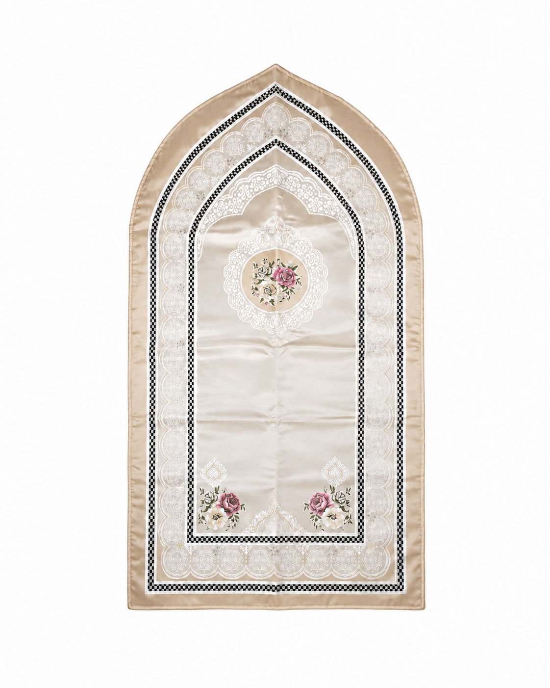 Ivory Rose Portable Mihrab Rug