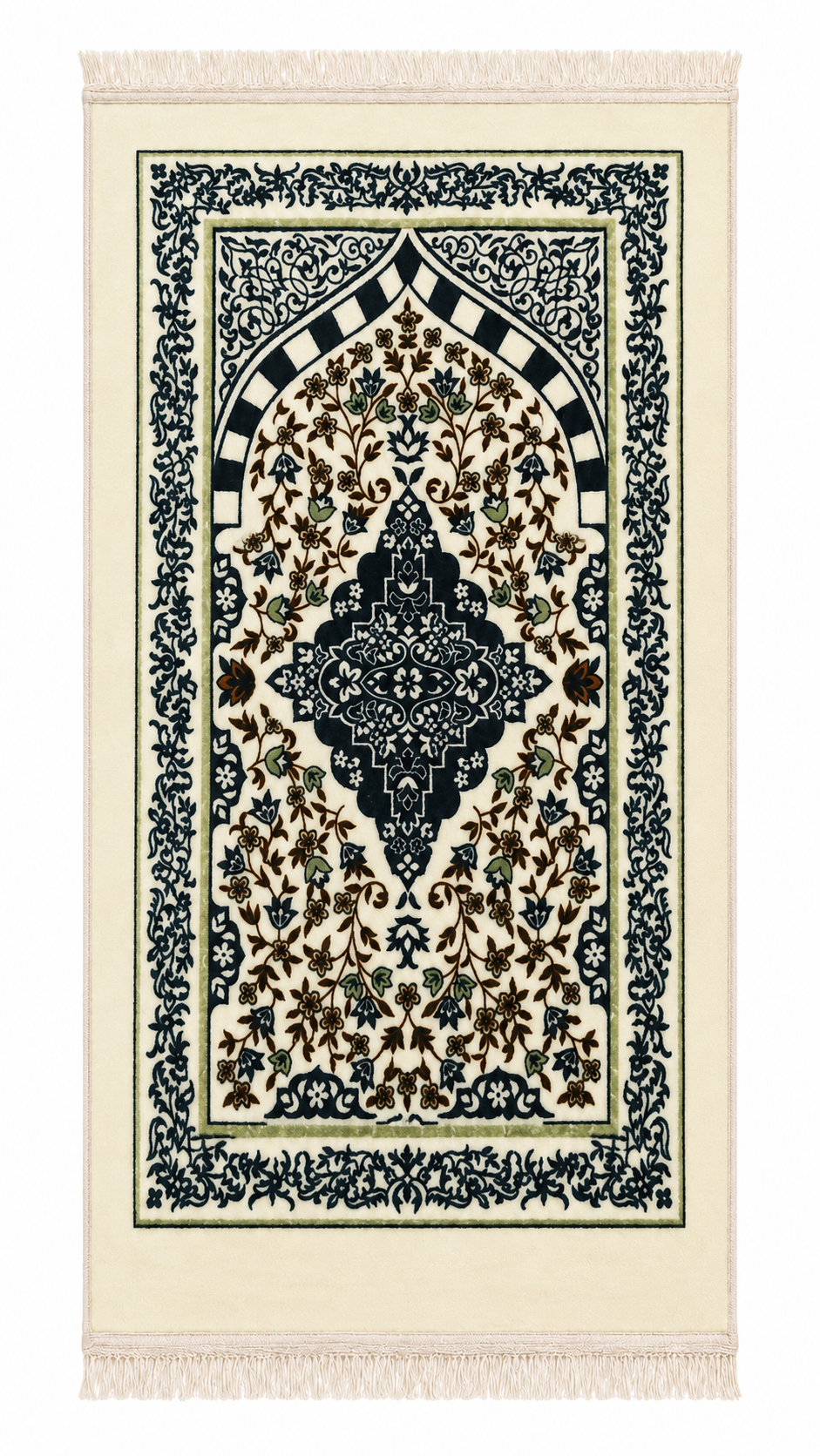 Streaked Velvet cream/ivory Prayer Rug
