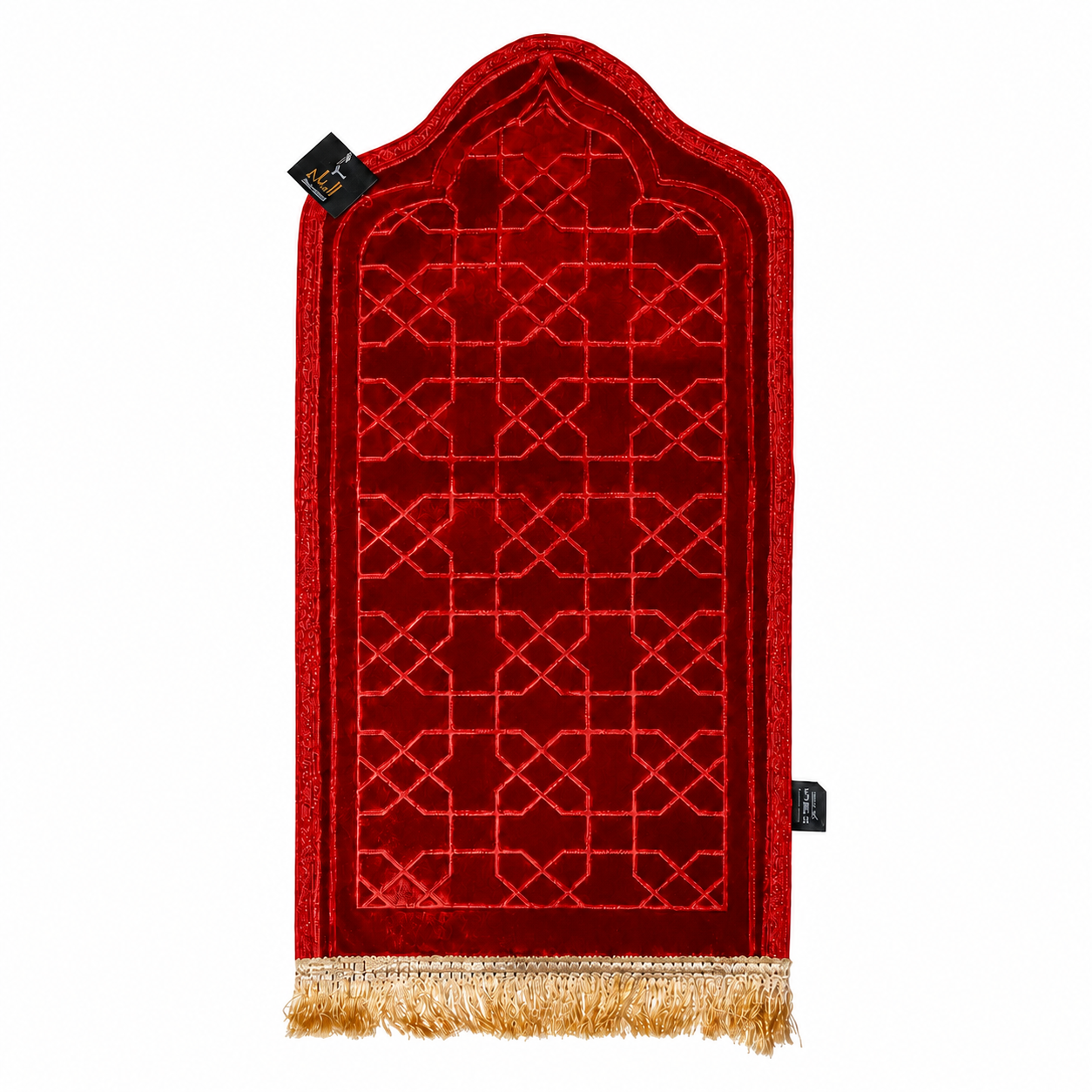 Children's Red Mihrab Velvet Rug (Width: 35 cm, Length: 67 cm)