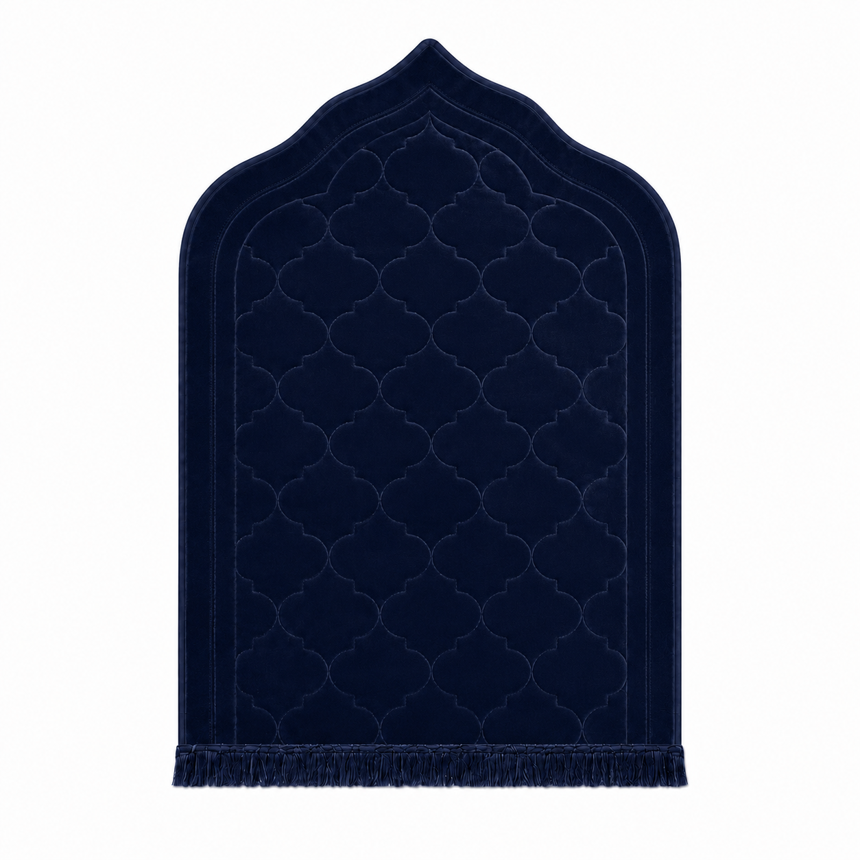 Navy Velvet Prayer Mihrab Rug
