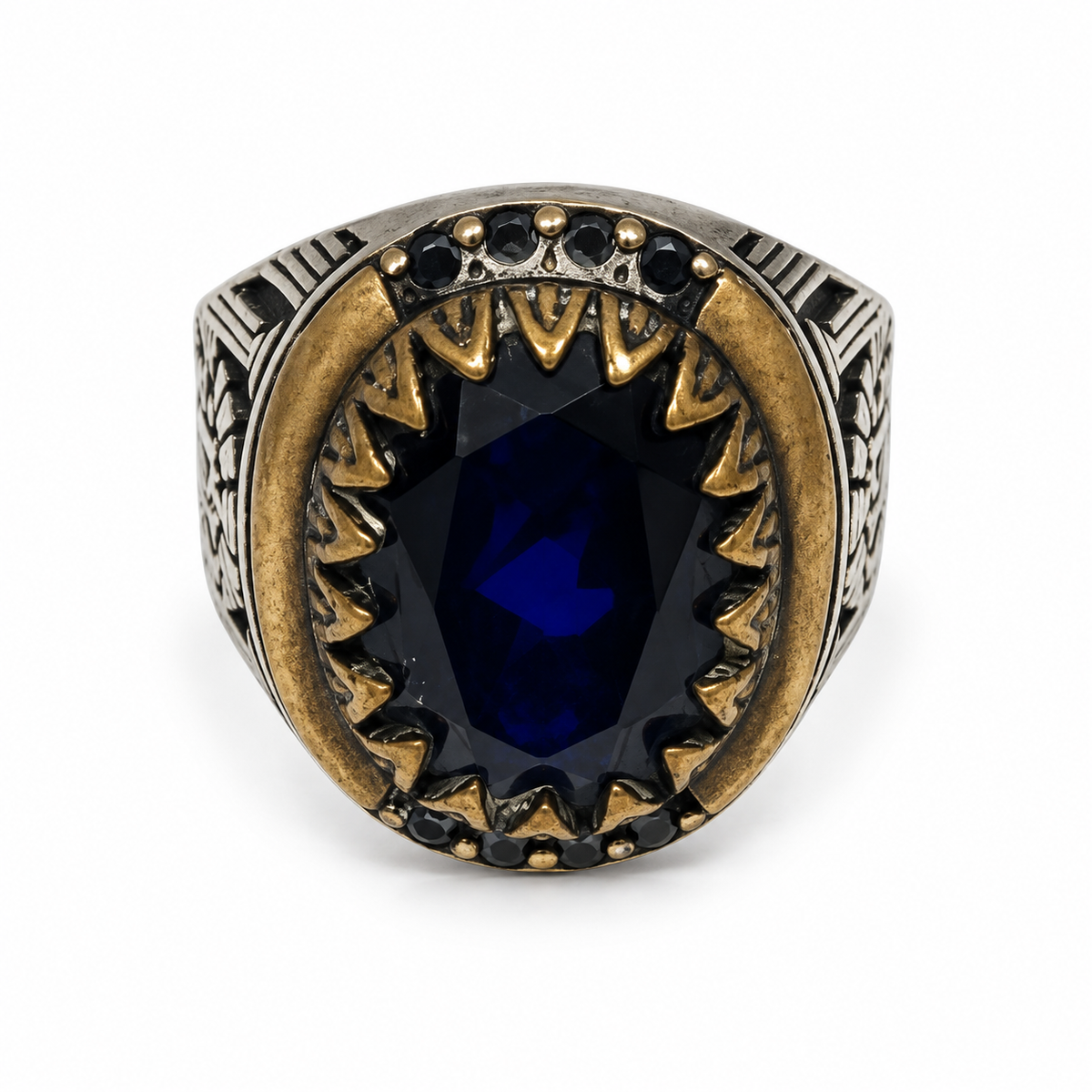 Navy Gemestone Silver Ring