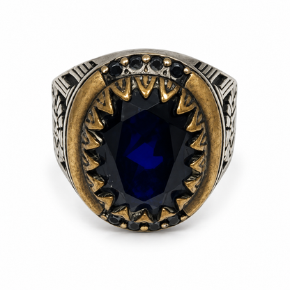 Navy Gemestone Silver Ring
