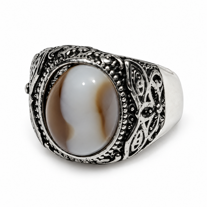 Milky Gray Steel Ring