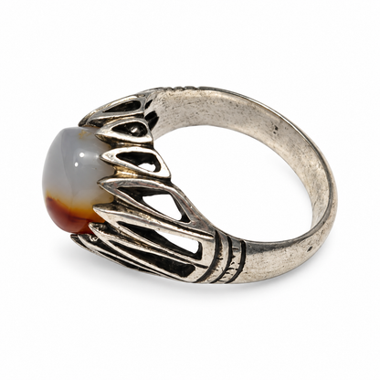 OpenWork Amber Flecked Silver Ring