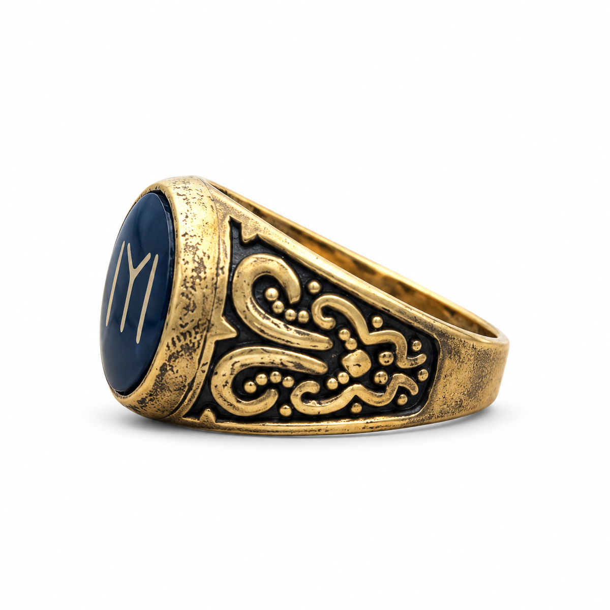 Antique Gold Color Steel Ring