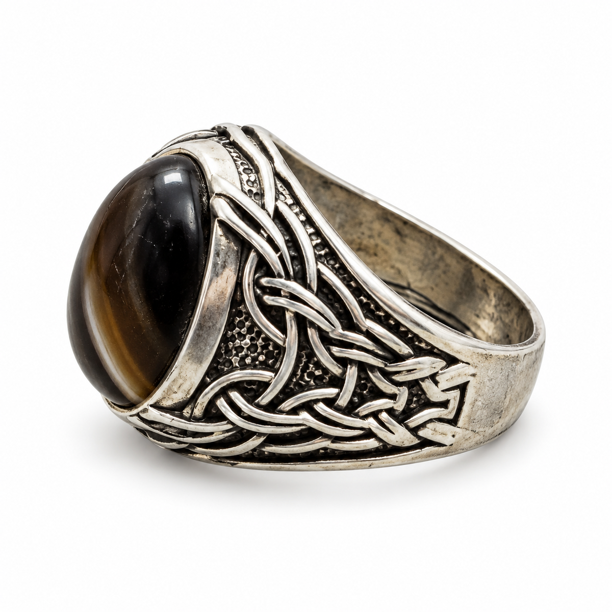 Banded Oval Knot Ring