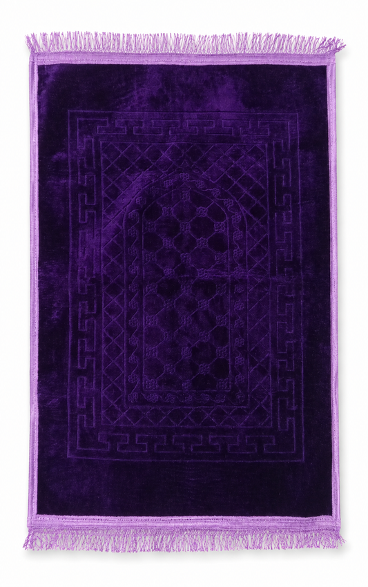 Upholstered Purple velvet rug