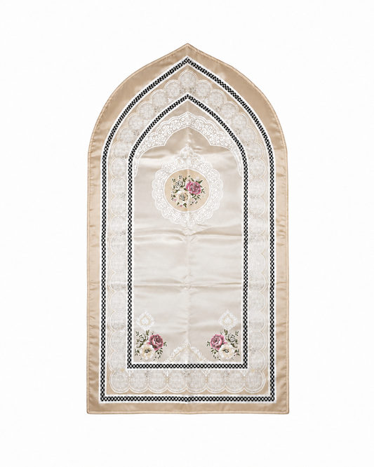 Ivory Rose Portable Mihrab Rug