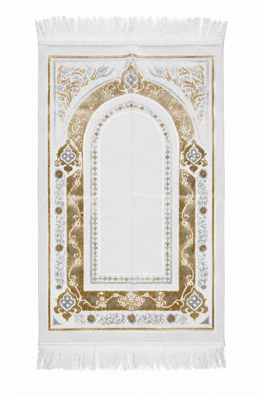 Turkish Velvet with a gold satin cord Prayer Rug