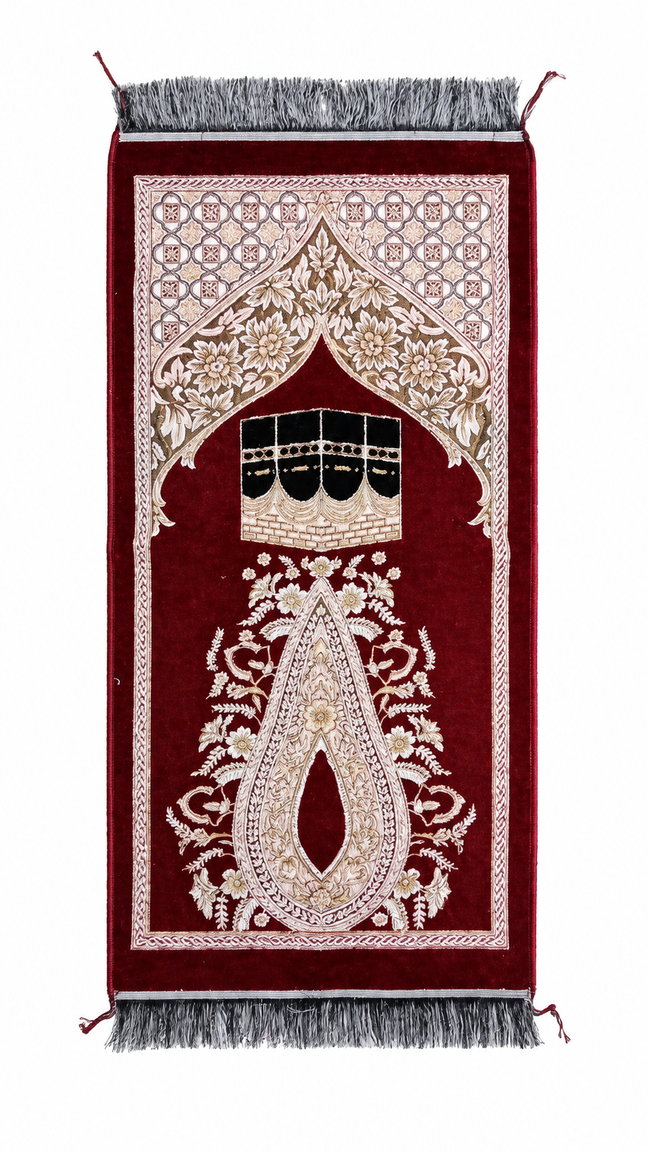 Children's Velvet Red-Beige Prayer Rug