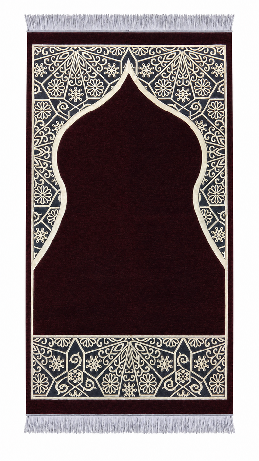 Turkish velvet  Ottoman pattern and linen thread Prayer Rug