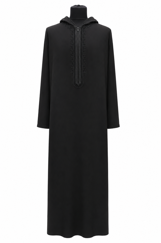 Men's Moroccon Black Summer Abaya