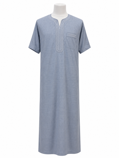 Men's Grey/Blue Summer Abaya