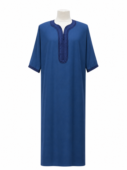 Moroccan Navy Blue Men's Summer Abaya