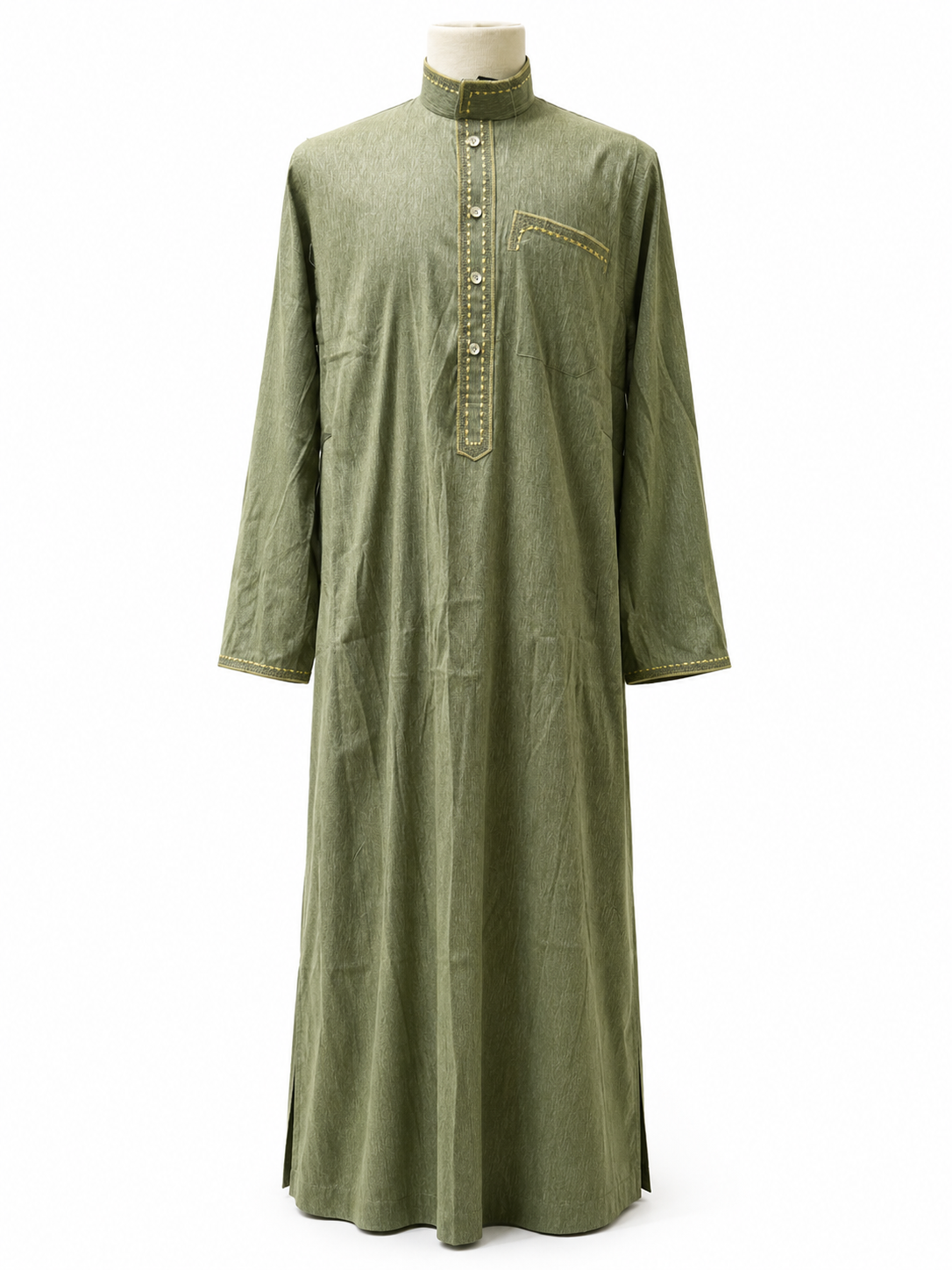 Men's Saudi Light Olive Green Summer Abaya