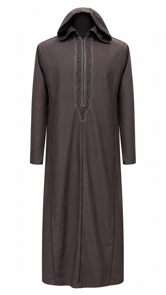 Men's Moroccan Dark Brown Spring Abaya
