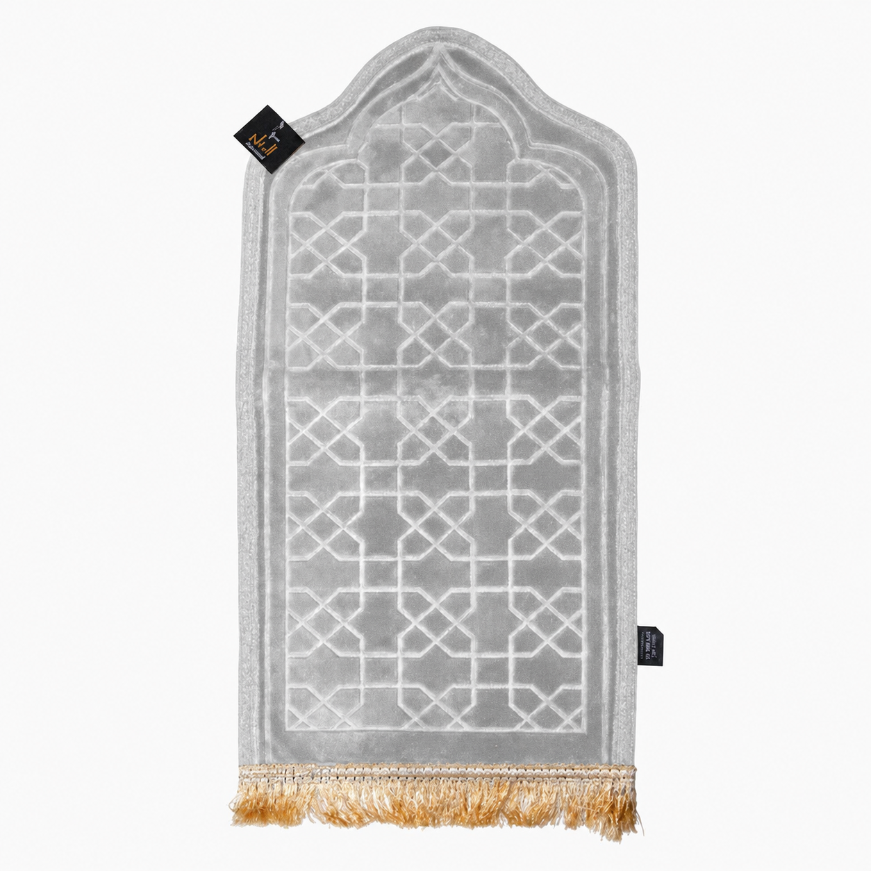 Children's Light Gray Mihrab Velvet Rug (Width: 35 cm, Length: 67 cm)