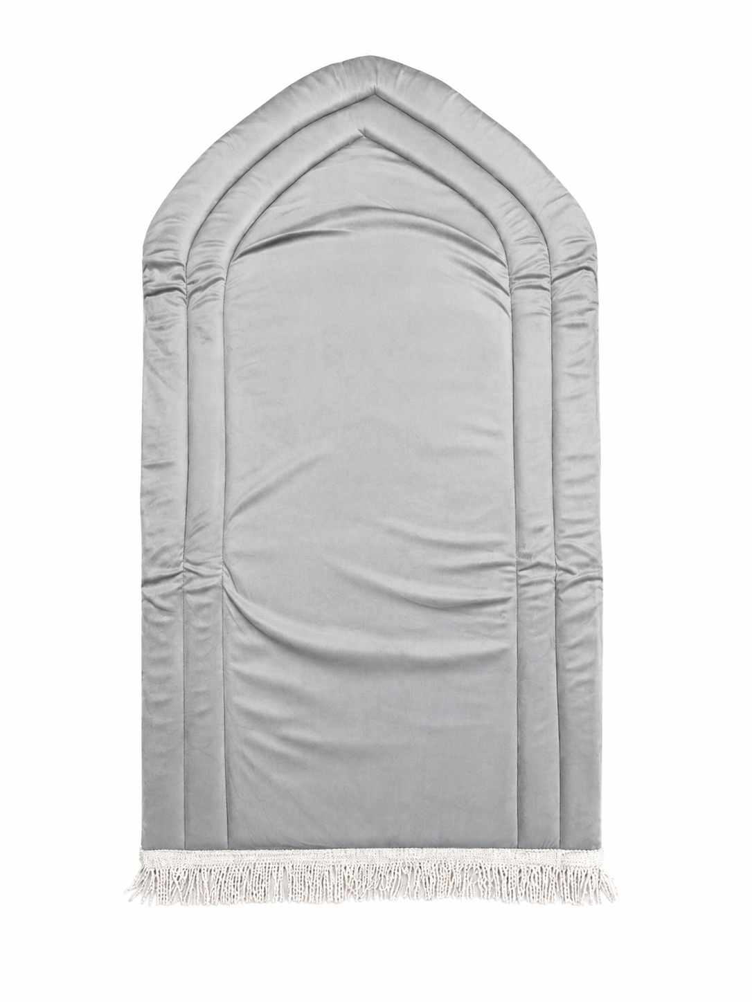 Foam-padded Gray prayer rug (mihrab design) – Width: 62 cm, Length: 115 cm