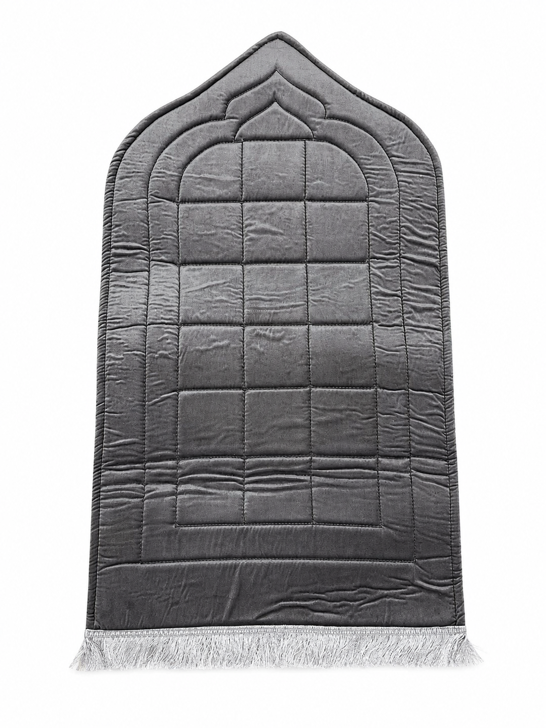Turkish Gray Cushion Cotton and Silicone Filling  Prayer Mat (110cm Length- 63cm Width)