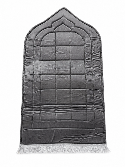 Turkish Gray Cushion Cotton and Silicone Filling  Prayer Mat (110cm Length- 63cm Width)