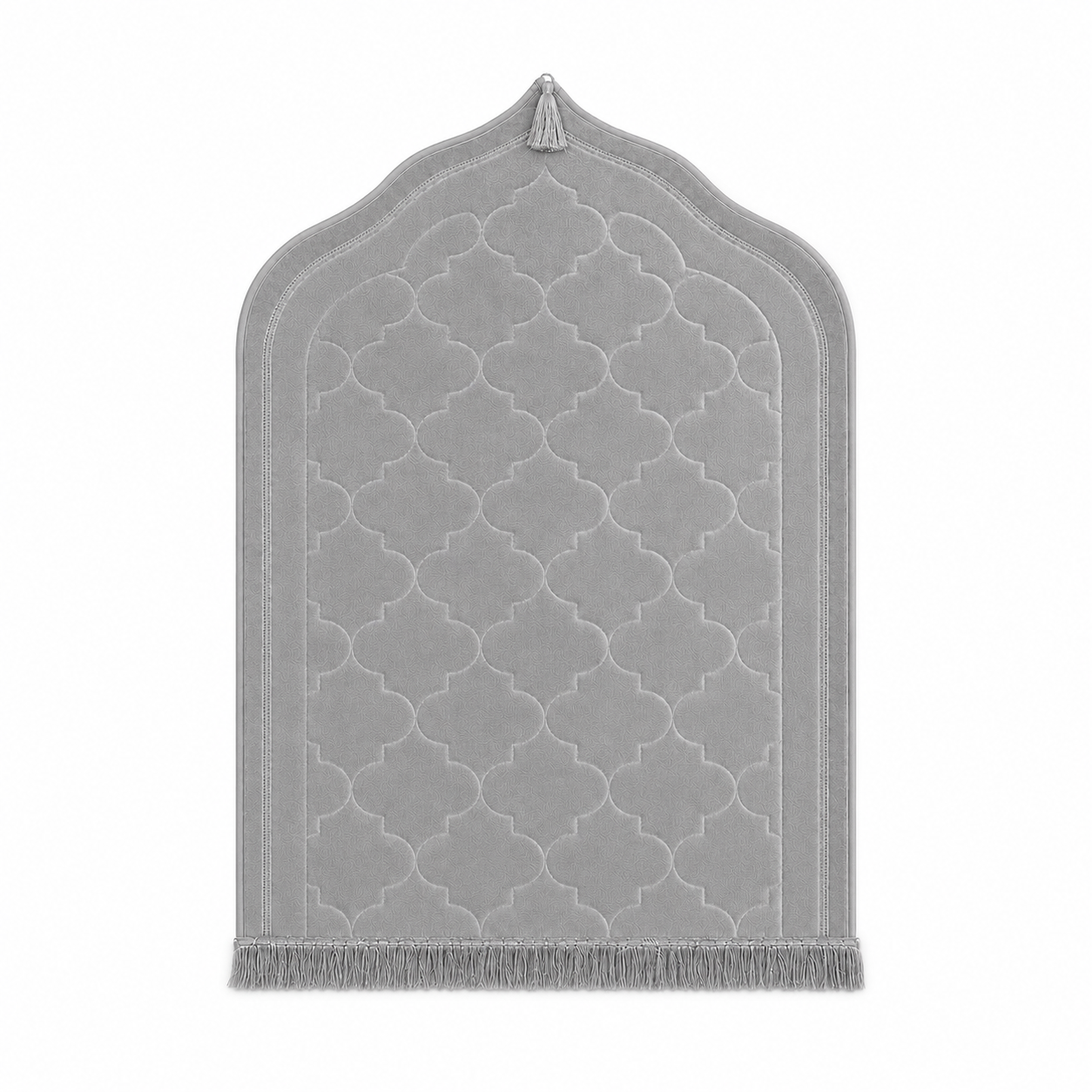 Grey Velvet Prayer Mihrab Rug