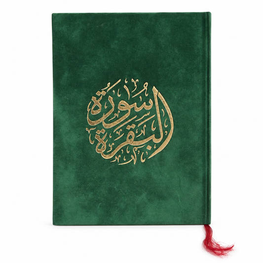 كتاب سورة البقرة شاموين أخضر (20 سم × 17 سم)