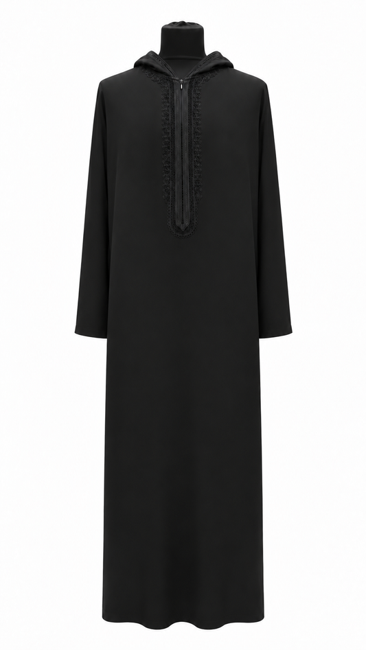 Men's Moroccon Black Summer Abaya