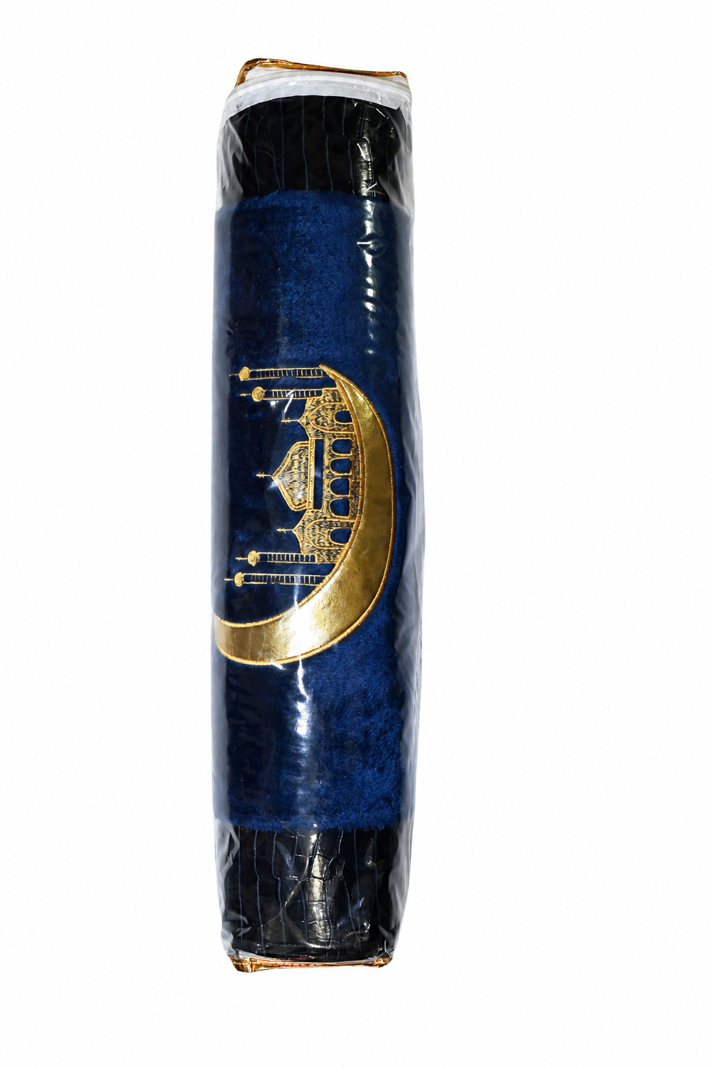 Turkish Furr and Leather Navy Blue Prayer Mat With Case