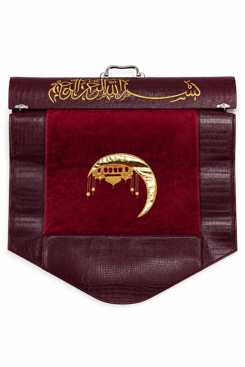 Turkish Furr and Leather Red-Brown Prayer Mat With Leather Case