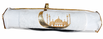 Turkish Furr and Leather White Prayer Mat With Naylon Case
