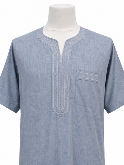 Men's Grey/Blue Summer Abaya