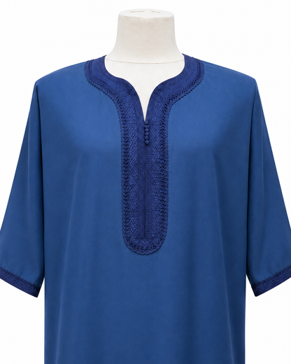 Moroccan Navy Blue Men's Summer Abaya