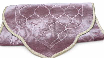 Pink Velvet Mihrab Prayer Rug