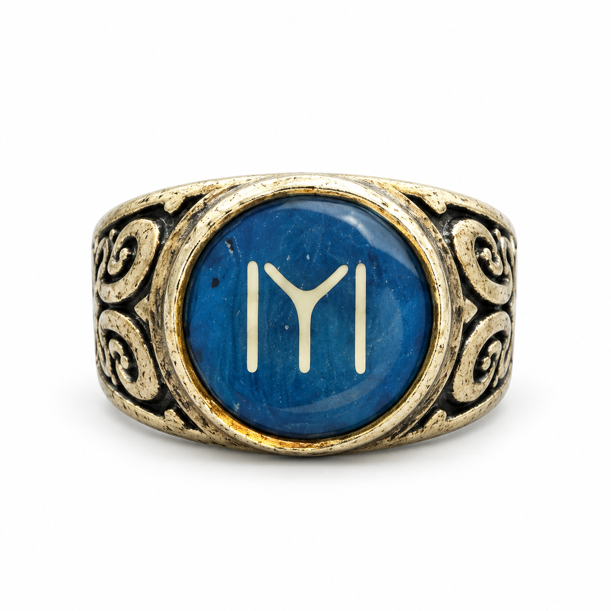 Antique Gold Color Steel Ring