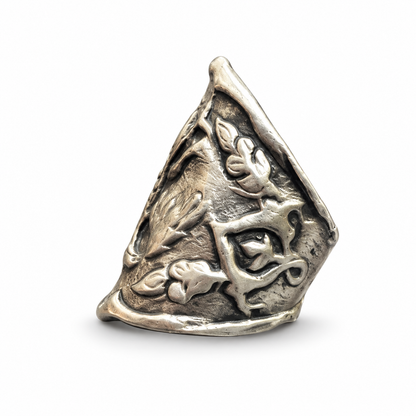 Twin Crest Steel Ring