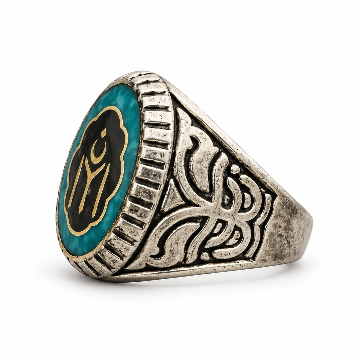 Ornate Turquoise Signet Ring