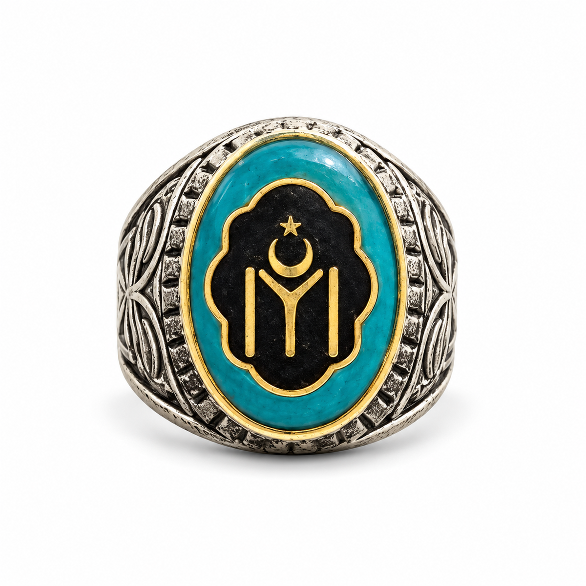 Ornate Turquoise Signet Ring