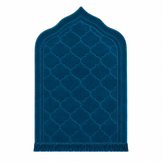 Petroleum Velvet Prayer Mihrab Rug