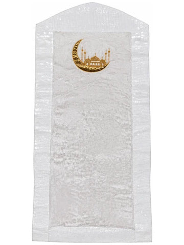 Turkish Furr and Leather White Prayer Mat With Naylon Case