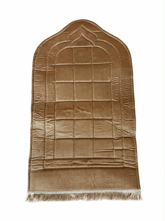 Turkish Hazel brown Mihrab-Style Velvet Mat