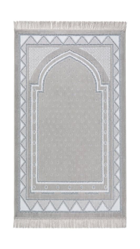 Gray Velvet Prayer Rug