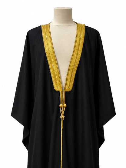 Men's Black and Gold Summer Abaya